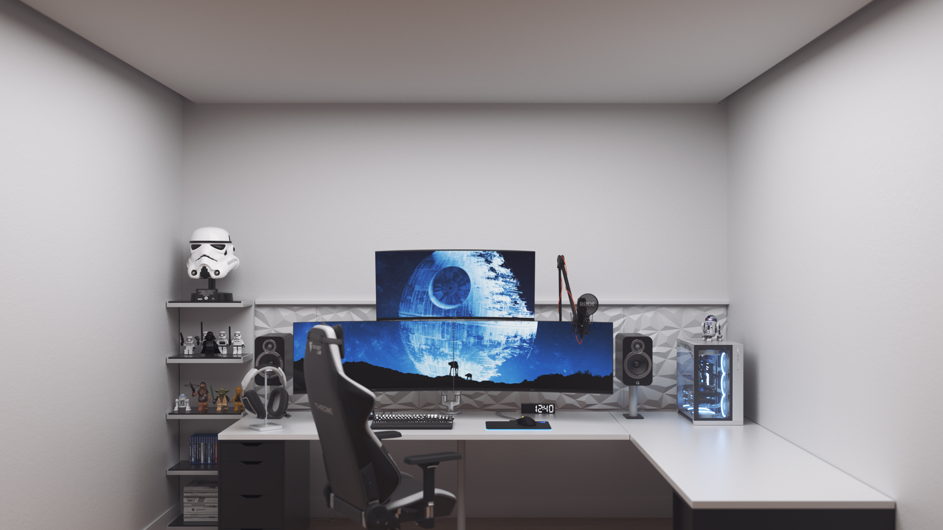 Futuristic style gaming setup