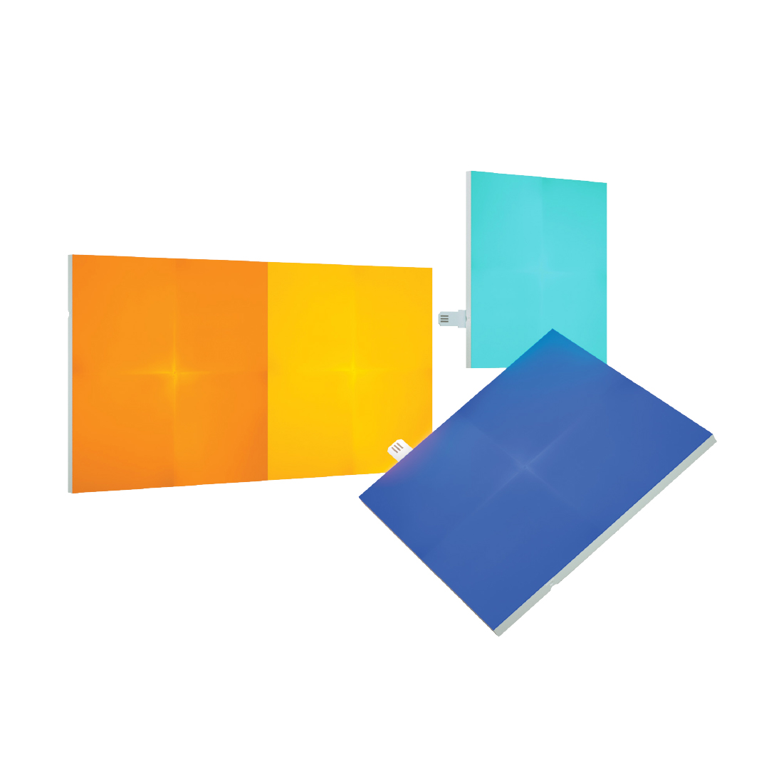 Nanoleaf Canvas color-changing square smart modular light panels. 4 pack expansion. Similar to Philips Hue, Lifx. HomeKit, Google Assistant, Amazon Alexa, IFTTT.