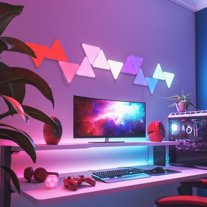 Nanoleaf Color Changing Panels Are Perfect For a Gaming Room